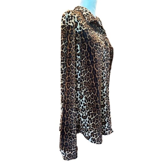 Umgee Women's Leopard Print Button-Up Long Sleeve Shirt M‎ - Picture 7 of 9